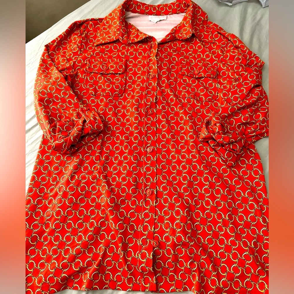Orange chain top